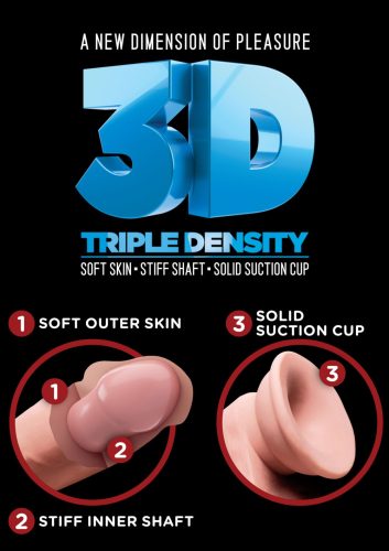 Pipedream 3D Triple Density Cock 7 inch Tapadókorongos dildó