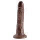 Pipedream King Cock 7 Brown - tapadótalpas élethű dildó 