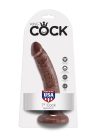 Pipedream King Cock 7 Brown - tapadótalpas élethű dildó 