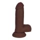 Curve Toys Dildo with Balls - 6" / 15 cm brown Tapadókorongos dildó