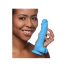 Curve Toys Silicone Dildo with Balls - 7" Tapadókorongos dildó