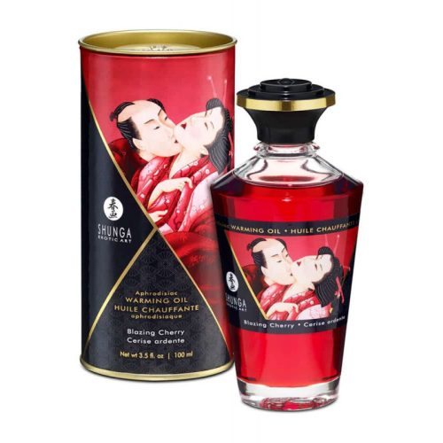 Shunga Aphrodisiac Oils Blazing Cherry   melegítő masszázsolaj     