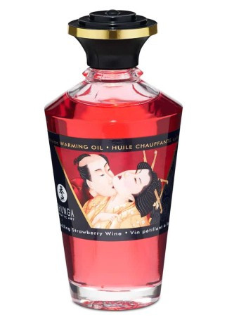 Shunga - Aphrodisiac Oils Sparkling Strawberry Wine melegítő  masszázsolaj   