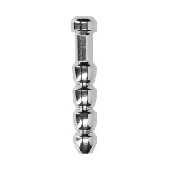 Ouch!Ribbed Hollow Penis Plug - 0,4 "/ 9 mm