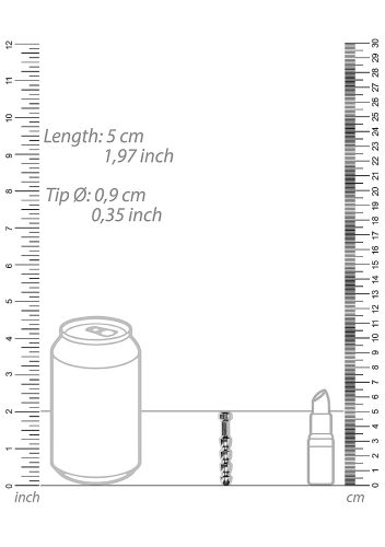 Ouch!Ribbed Hollow Penis Plug - 0,4 "/ 9 mm