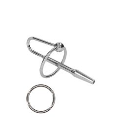   Ouch!Stainless Steel Penis Plug with Glans Ring - 0.3" / 8 mm
