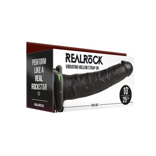 Vibrating Hollow Strap-On without Balls - 10“ /24,5 cm  Felcsatolható vibrátor