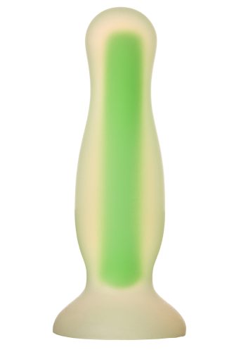 Dream Toys Radiant Soft Silicone Glow In The Dark Plug Small Green Tapadókorongos dildó