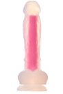 Dream Toys Radiant Soft Silicone Glow In The Dark Dildo Large Pink Tapadókorongos dildó