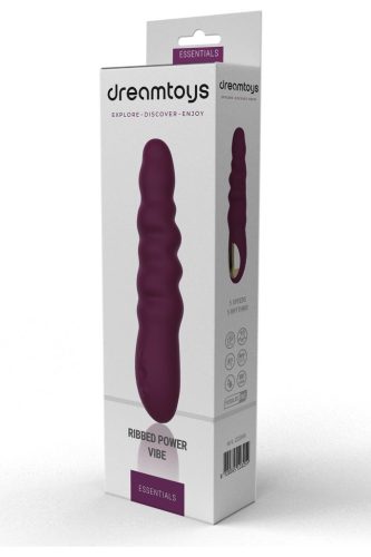 Essentials - Ribbed Power Vibe Purple Szilikonos vibrátor