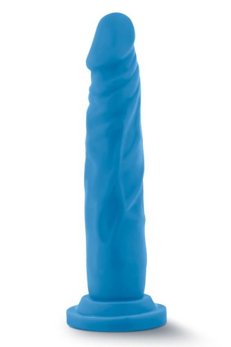 Blush - 7.5 Inch Dual Density Cock Neon Blue Tapadókorongos dildó