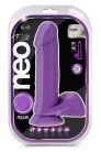 Blush 8 Inch Cock With Balls Neon Purple Tapadókorongos dildó
