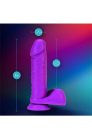 Blush 8 Inch Cock With Balls Neon Purple Tapadókorongos dildó