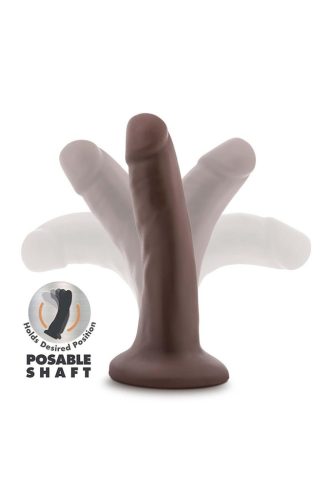 Blush Dr.Skin - Plus 5 Inch Posable Dildo Chocolate Tapadókorongos dildó