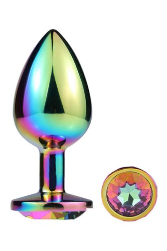 Attraction Metal Anal Plug With Stone L No. 74 Rainbow anál plug
