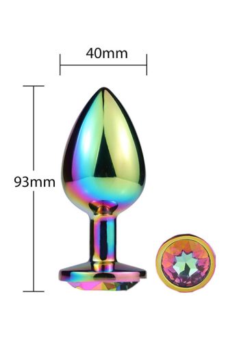 Attraction Metal Anal Plug With Stone L No. 74 Rainbow anál plug