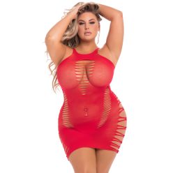 Pink Lipstick Back 2 Basixxx Hi Neck mini dress