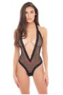 Rene Rofe Lingerie - Say My Name Plunge Teddy Black M/L body