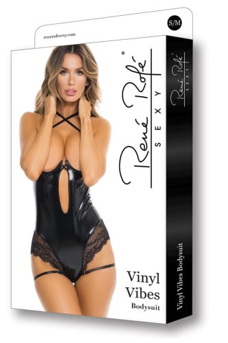 Rene Rofe Lingerie - Vinyl Vibes Teddy Black M/L body