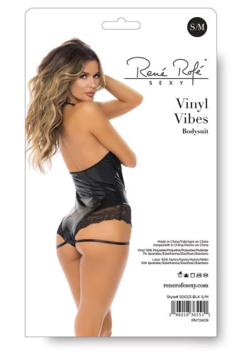Rene Rofe Lingerie - Vinyl Vibes Teddy Black M/L body