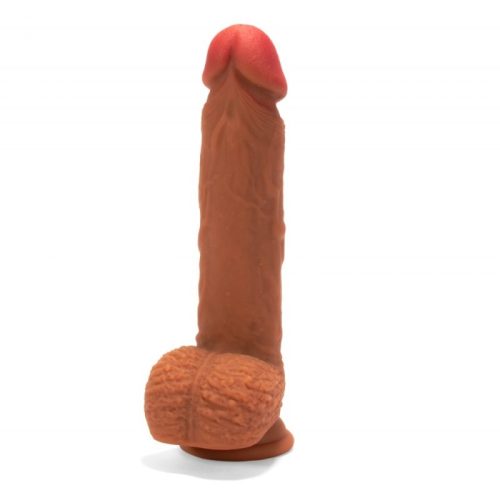 X-MEN 8.8 inch Dual Layered Dildo Brown Tapadókorongos dildó