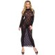 Leg Avenue Long sleeved long dress, black, O/S Szexi ruha