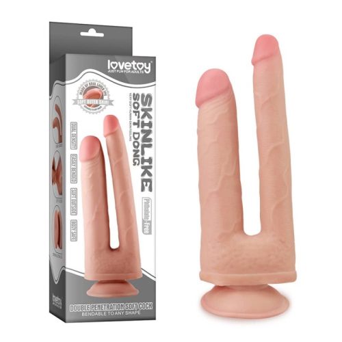 Skinlike Cock  felcsatolható dupla anál dildo