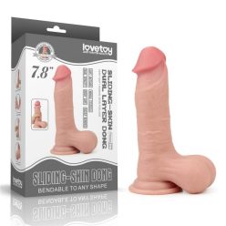   Lovetoy 7.8'' Sliding Skin Dual Layer Dong Tapadókorongos dildó