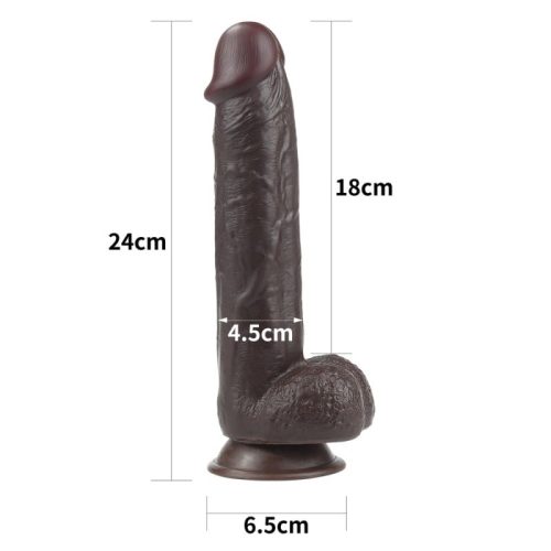 Lovetoy 9.5'' Sliding Skin Dual Layer Tapadókorongos dildó