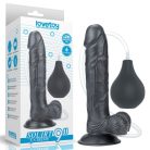 Lovetoy 9'' Squirt Extreme Black  Dildo Tapadókorongos dildo