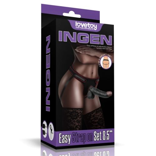 Lovetoy Easy Strapon Set 8.5" Black Felcsatolható dildó