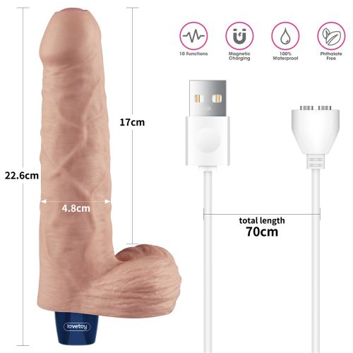 Lovetoy 9" REAL SOFTEE Rechargeable Flesh Valósághű vibrátor