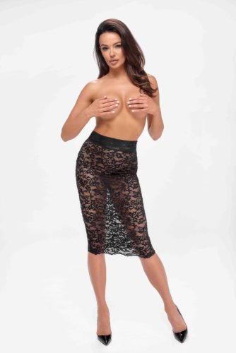  Noir Handmade - Ambivalence lace up midi skirt - L  Szexi ruha