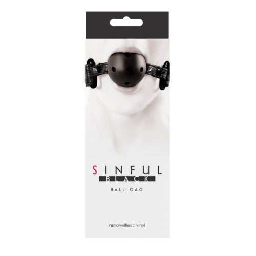 Ns Novelties Sinful Adjustable Vinyl Ball Gag, black    szájpecek   
