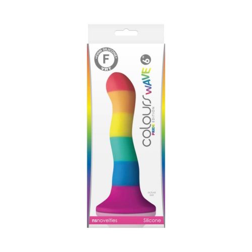 Ns Novelties Colours  Pride Edition  6" Wave Dildo Rainbow     tapadókorongos dildó