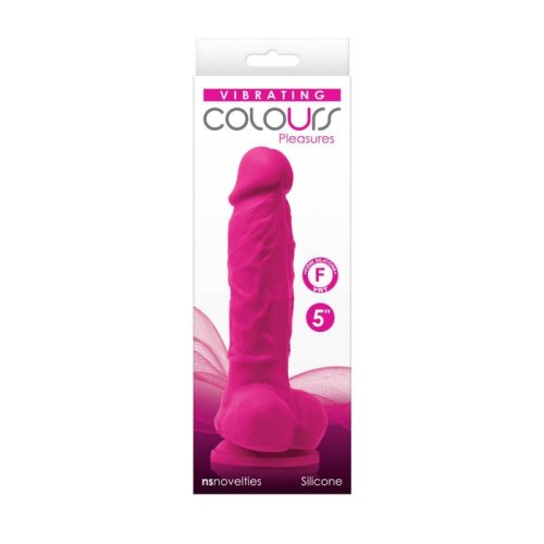 Ns Novelties Colours Pleasures  Vibrating 5" Dildo Pink Valósághű vibrátor