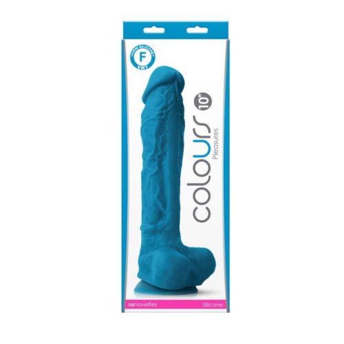 Ns Novelties Colours Pleasures 10" Dildo Blue tapadókorongos dildó
