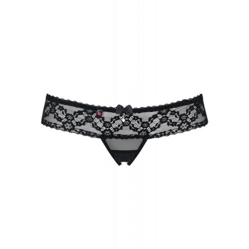 Obsessive 837-THC-1 crotchless thong   apró virágos, rojtos, strasszos nyitott tanga