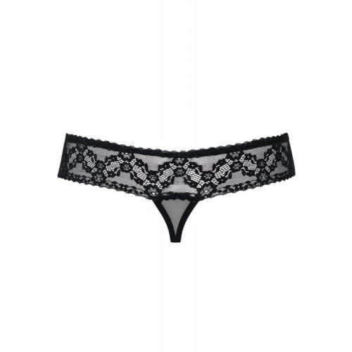 Obsessive 837-THC-1 crotchless thong   apró virágos, rojtos, strasszos nyitott tanga
