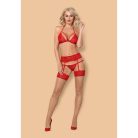 Obsessive 838-SEG-3 set 3-pcs red S/M fehérnemű szett