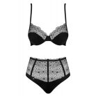 Obsessive Sharlotte 2-pcs set black S/M fehérnemű szett