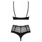 Obsessive Sharlotte 2-pcs set black S/M fehérnemű szett