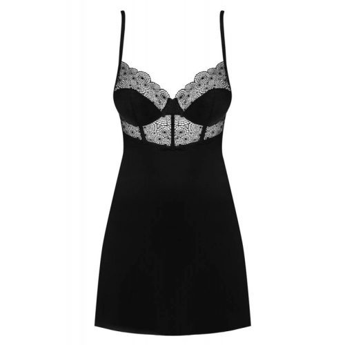 Obsessive Sharlotte chemise & thong black S/M babydoll