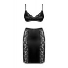 Obsessive Blanita 2-pcs set black S/M fehérnemű szett