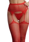 Le Désir Suspender Rhinestone Pantyhose  Red harisnyanadrág