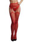 Le Désir Suspender Rhinestone Pantyhose  Red harisnyanadrág