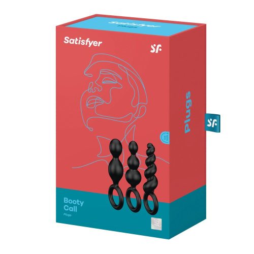 Satisfyer Booty Call - anál plug szett - Black (3 részes)