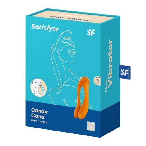 Satisfyer Candy Cane Black Orange - akkus, vízálló kétágú vibrátor