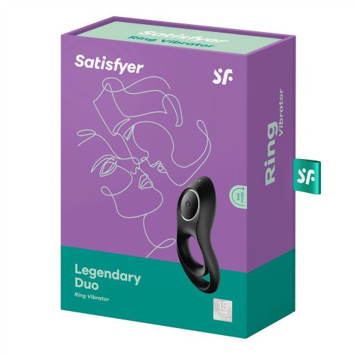 Satisfyer - Satisfyer Legendary Duo - akkus, vibrációs péniszgyűrű (fekete)