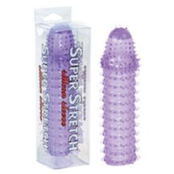 Super stretch. Lilac silicone sleeve - péniszköpeny   